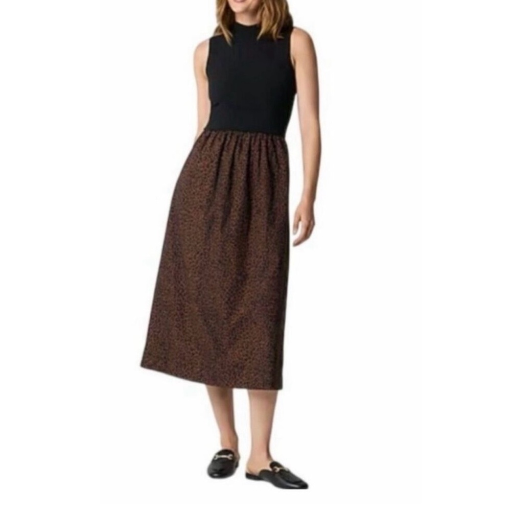 J.Crew Printed mockneck knit mixed-media dress Size XXL